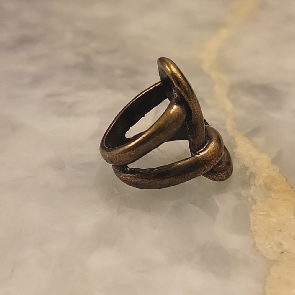 NEW Avant Garde Paris Rope Brass Ring Statement Indie Knot Braided Abstract 8 - Picture 3 of 4